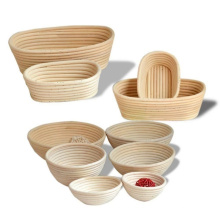 Handmade Rattan Bread Proofing Basket Fermentation Basket Set 10 Inch Vegetable Fruit Storage Basket Kit